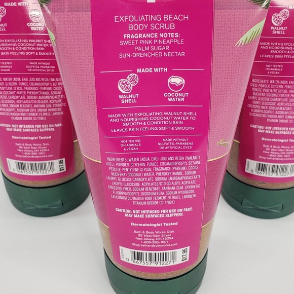 3 Pink Pineapple Sunrise Beach Body Scrub Bath Body Works Exfoliating Wash - Picture 4 of 6